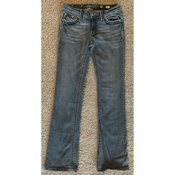 Miss Me Boot JP5014-2 Flap Pockets Thick Stitch Rhinestone Charcoal Size 30 Boot - Picture 13 of 14